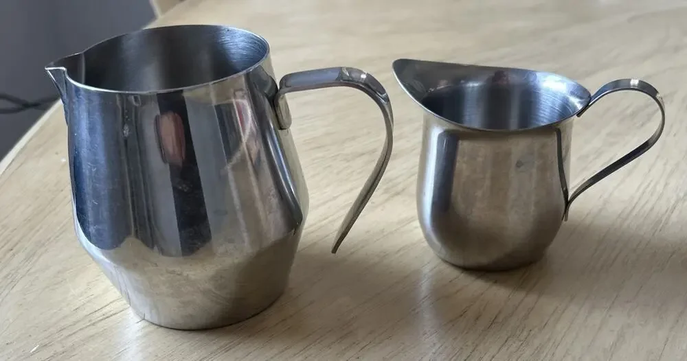 Milk Frothing Pitcher and Mini Creamer Cup 18/8 Stainless Steel Coffee Creamer